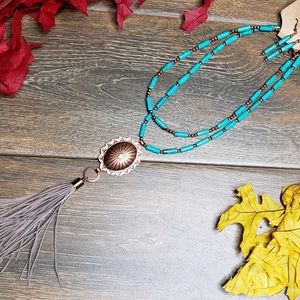 Boho copper& tassel handmade set